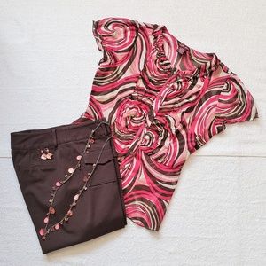 🐱Miss Bisou Short Sleeve Peplum Blouse